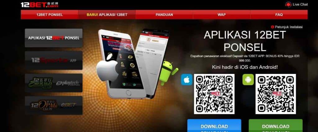 12Bet bonus pertama live kasino